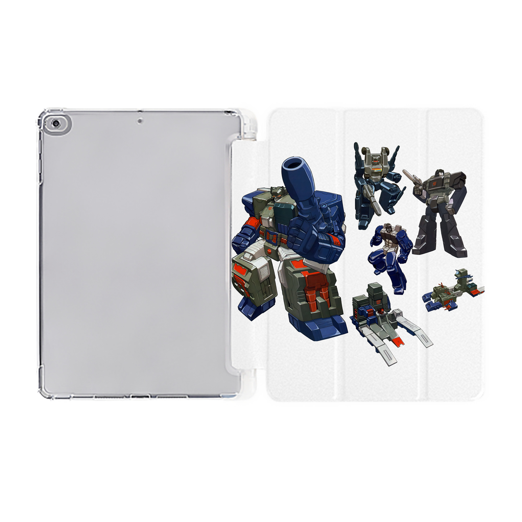 （画像用） Transformers トランスフォーマー IPad ケース ペン収納付き 三つ折りスタンド PUレザー×シリコン 対応機種9.5/10.5/10.9インチ